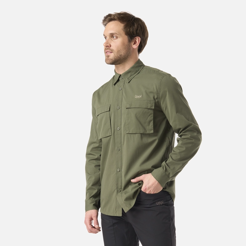 CAMISA HOMBRE ROSSELOT LONG SLEEVE Q-DRY SHIRT VERDE MUSGO LIPPI - 2