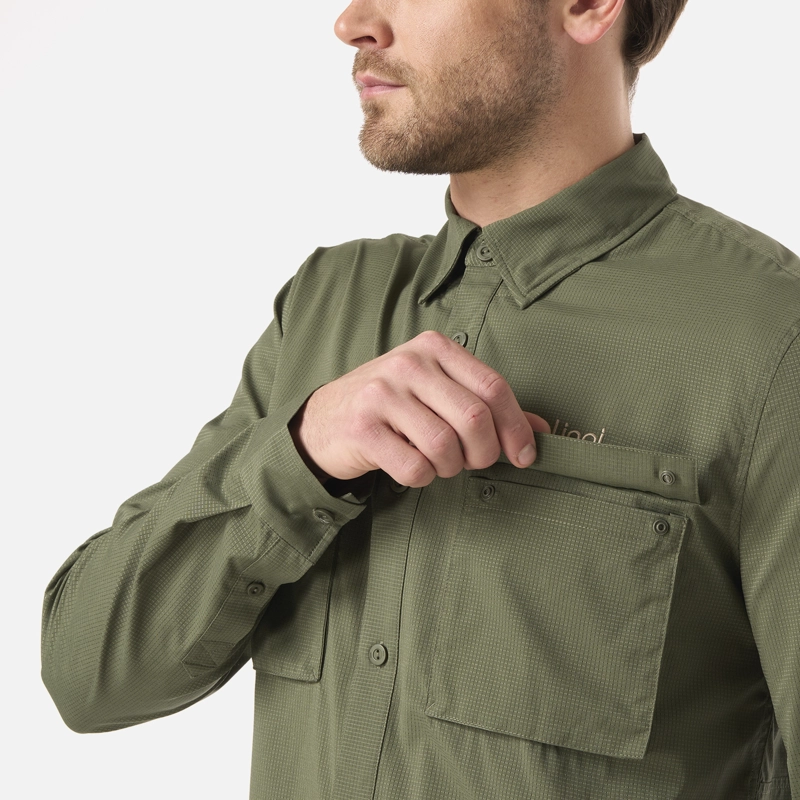 CAMISA HOMBRE ROSSELOT LONG SLEEVE Q-DRY SHIRT VERDE MUSGO LIPPI - 4