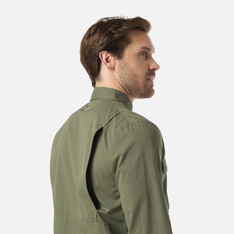 CAMISA HOMBRE ROSSELOT LONG SLEEVE Q-DRY SHIRT VERDE MUSGO LIPPI - 5