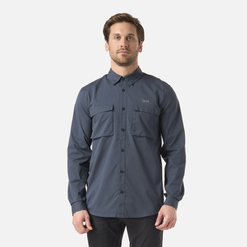 CAMISA HOMBRE ROSSELOT LONG SLEEVE Q-DRY SHIRT AZUL MARINO LIPPI - 1