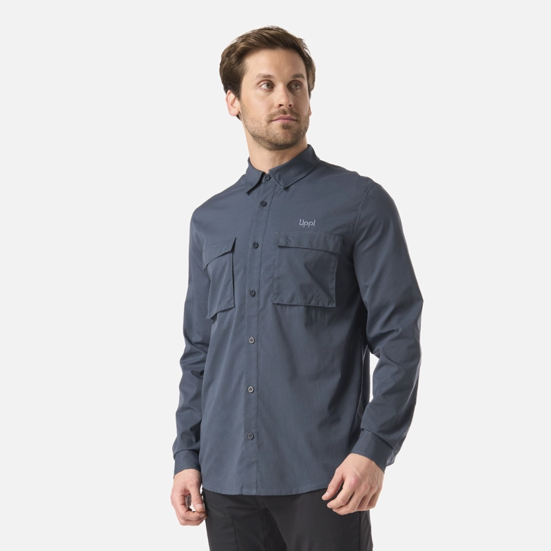 CAMISA HOMBRE ROSSELOT LONG SLEEVE Q-DRY SHIRT AZUL MARINO LIPPI - 2