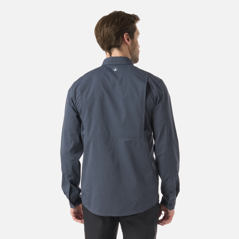 CAMISA HOMBRE ROSSELOT LONG SLEEVE Q-DRY SHIRT AZUL MARINO LIPPI - 3