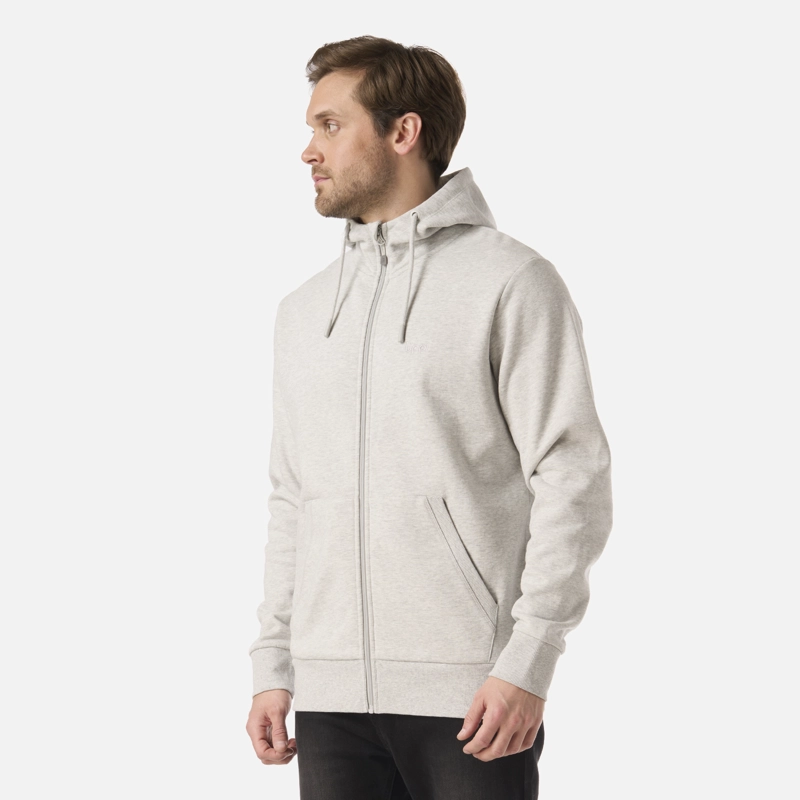 POLERON HOMBRE ULMO FULL ZIP HOODY SWEATSHIRT GRIS MELANGE LIPPI V26 - 2