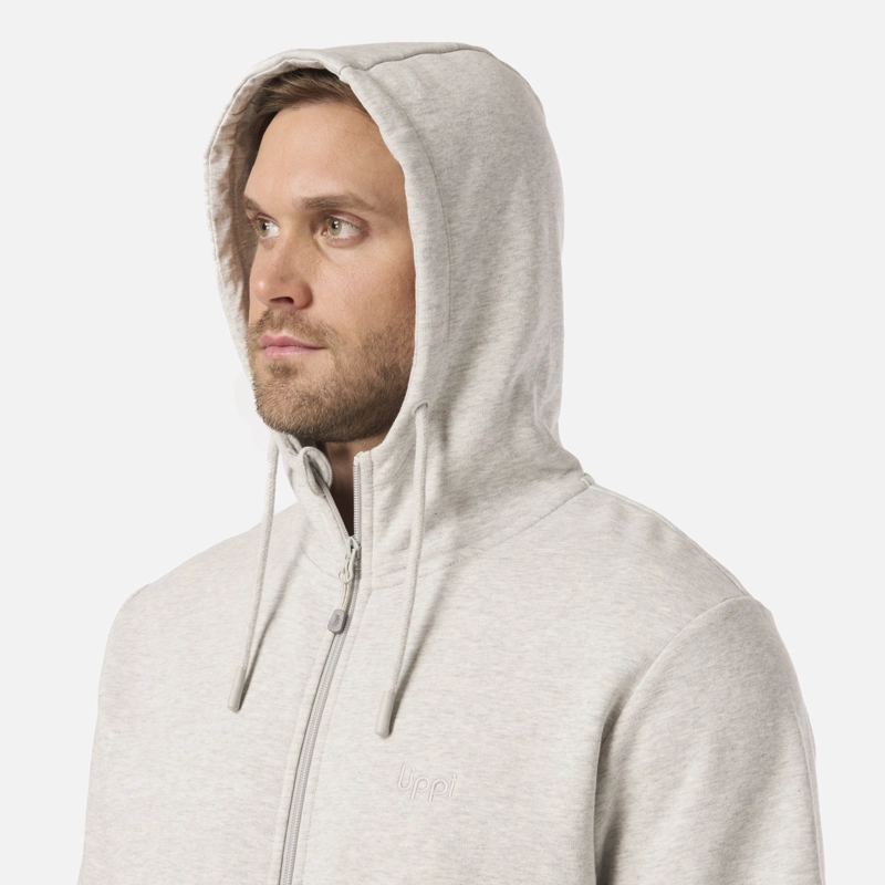 POLERON HOMBRE ULMO FULL ZIP HOODY SWEATSHIRT GRIS MELANGE LIPPI V26 - 4
