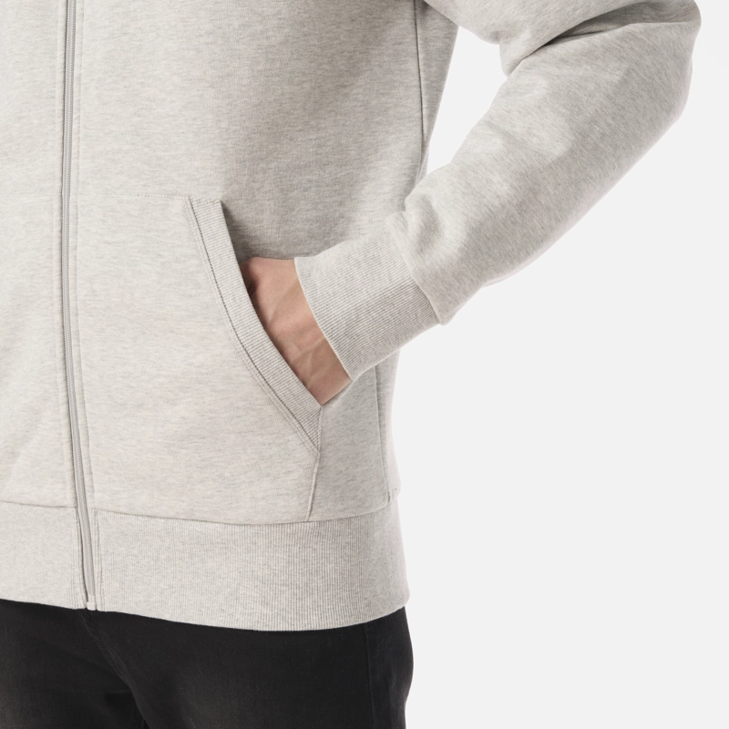 POLERON HOMBRE ULMO FULL ZIP HOODY SWEATSHIRT GRIS MELANGE LIPPI V26 - 5
