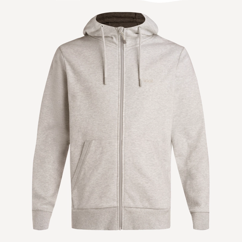 POLERON HOMBRE ULMO FULL ZIP HOODY SWEATSHIRT GRIS MELANGE LIPPI V26 - 7
