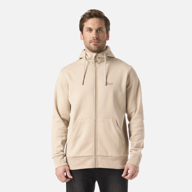 POLERON HOMBRE ULMO FULL ZIP HOODY SWEATSHIRT BEIGE LIPPI - 1