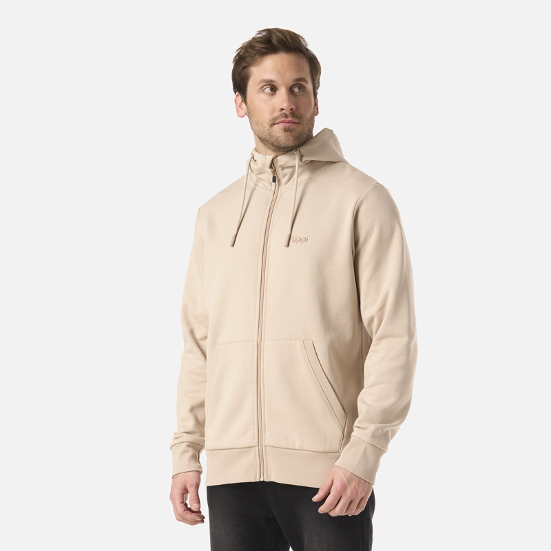 POLERON HOMBRE ULMO FULL ZIP HOODY SWEATSHIRT BEIGE LIPPI - 2