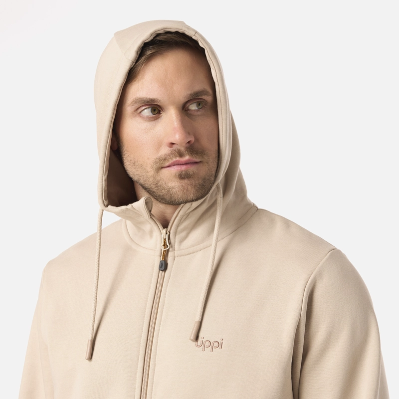 POLERON HOMBRE ULMO FULL ZIP HOODY SWEATSHIRT BEIGE LIPPI - 4