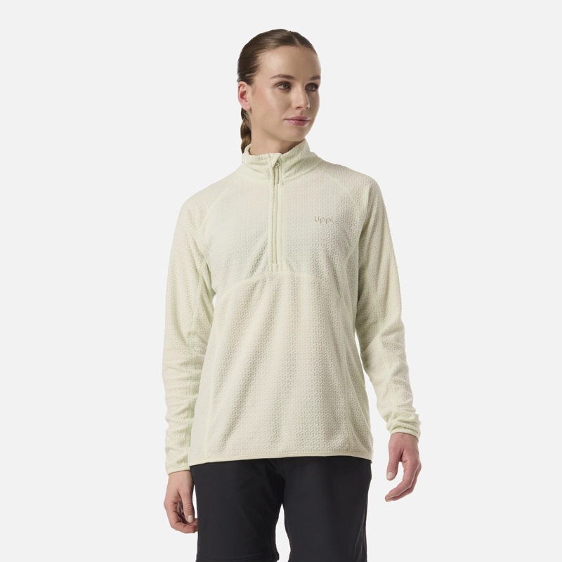 POLERON MUJER JACARANDA NANO-F 1/4 ZIP VERDE CLARO LIPPI V26 - 1