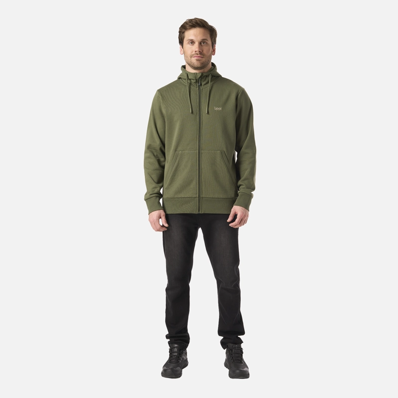 POLERON HOMBRE ULMO FULL ZIP HOODY SWEATSHIRT VERDE MUSGO LIPPI - 6