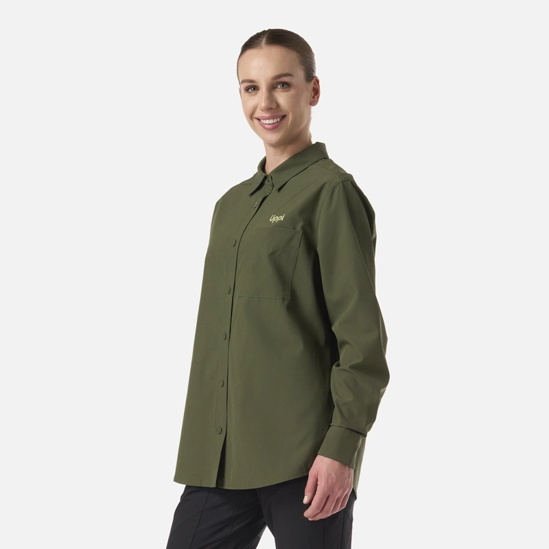 CAMISA MUJER MURALLON Q-DRY SHIRT VERDE MUSGO LIPPI V26 - 2