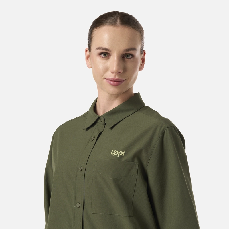 CAMISA MUJER MURALLON Q-DRY SHIRT VERDE MUSGO LIPPI V26 - 4
