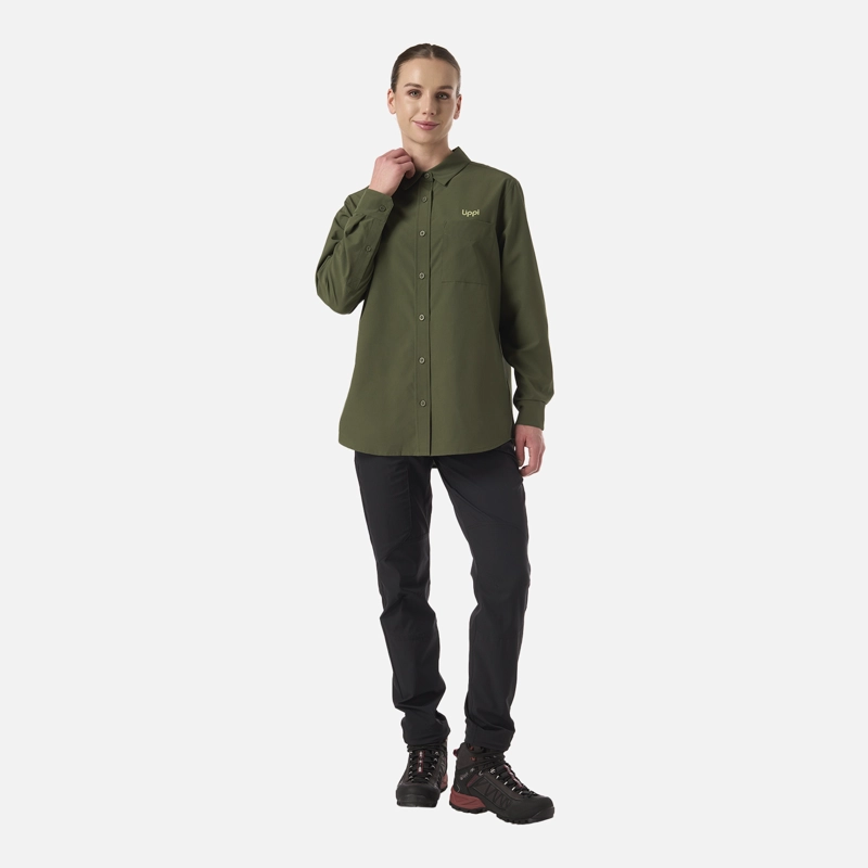 CAMISA MUJER MURALLON Q-DRY SHIRT VERDE MUSGO LIPPI V26 - 6