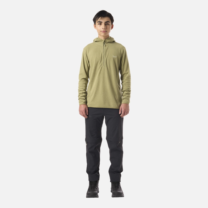 POLERON TEEN BOY MILD NANO-F 1/4 ZIP HOODY VERDE LIPPI - 5