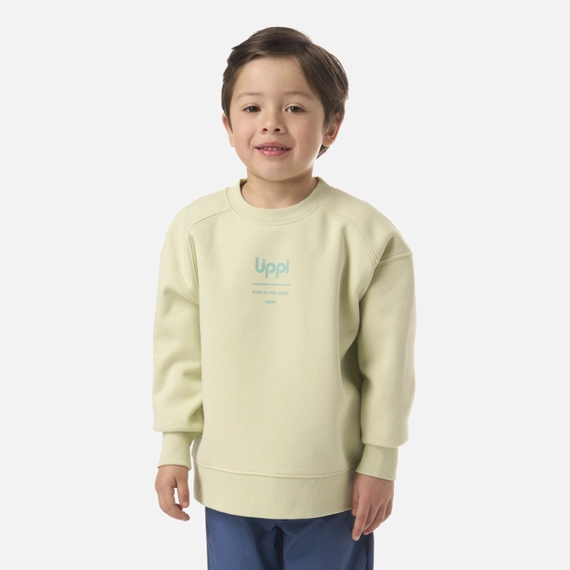 POLERON NIÑO INSIGNE SWEATSHIRT OVERSIZE GRIS CLARO / VERDE AGUA LIPPI - 1
