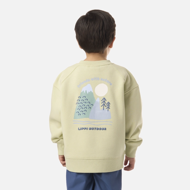 POLERON NIÑO INSIGNE SWEATSHIRT OVERSIZE GRIS CLARO / VERDE AGUA LIPPI - 2