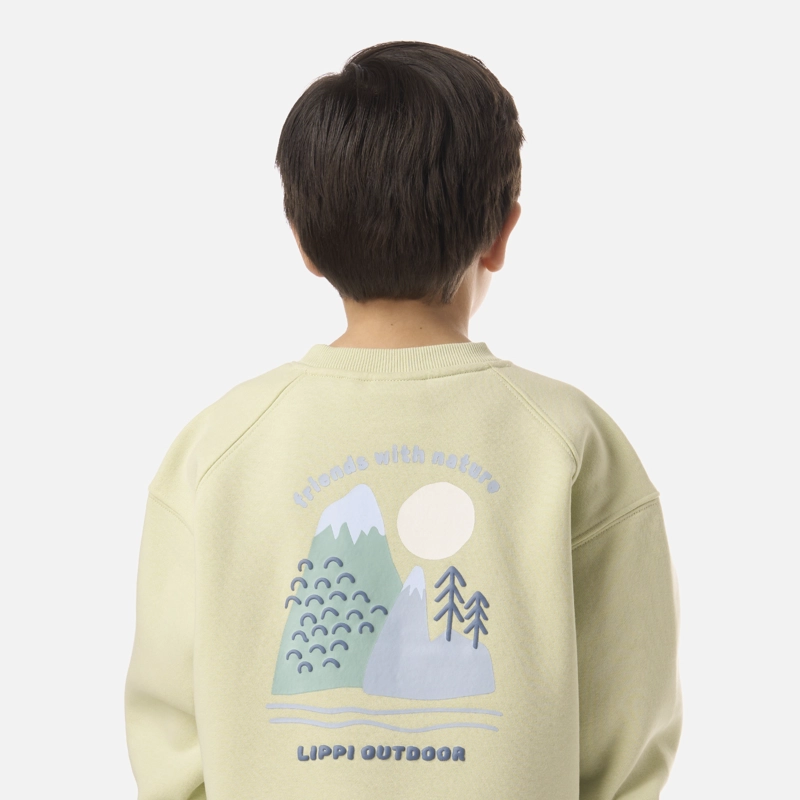 POLERON NIÑO INSIGNE SWEATSHIRT OVERSIZE GRIS CLARO / VERDE AGUA LIPPI - 4