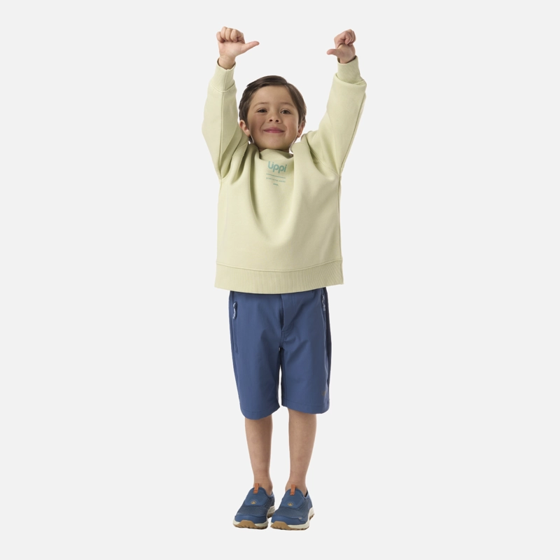 POLERON NIÑO INSIGNE SWEATSHIRT OVERSIZE GRIS CLARO / VERDE AGUA LIPPI - 5