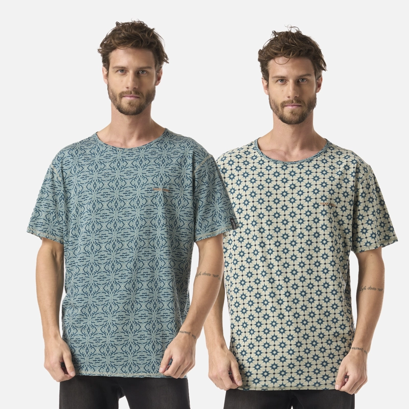 HAKA HONU POLERA HOMBRE BI-CURIOSO PRINT AZUL NOCHE HAKA HONU