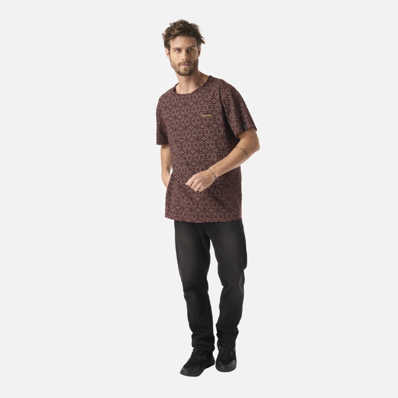 POLERA HOMBRE BI-CURIOSO PRINT VINO HAKA HONU V26 - 7
