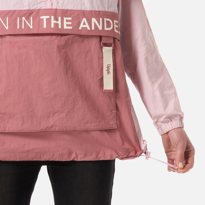 CHAQUETA MUJER WINDCITY WINDBREAKER 1/4 ZIP JACKET ROSA CLARO LIPPI - 7