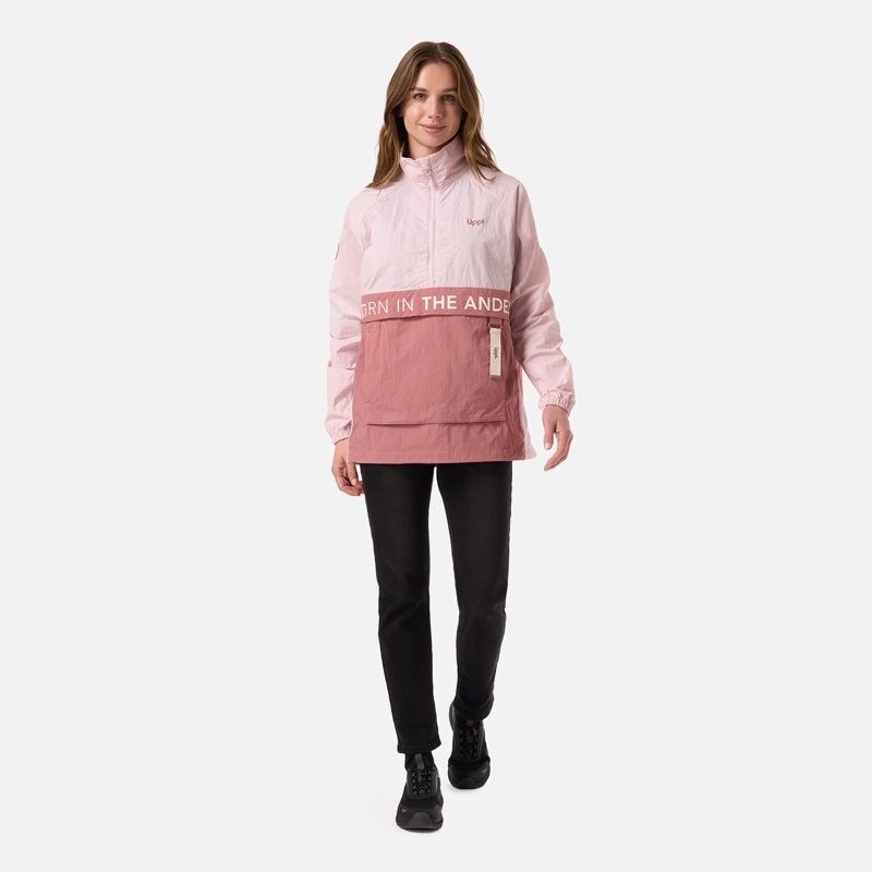 CHAQUETA MUJER WINDCITY WINDBREAKER 1/4 ZIP JACKET ROSA CLARO LIPPI - 8