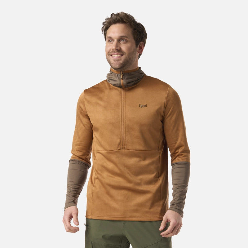POLERON HOMBRE MAESTRI NANO-F 1/4 ZIP HOODY CAFE CLARO LIPPI V26 - 1