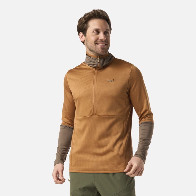POLERON HOMBRE MAESTRI NANO-F 1/4 ZIP HOODY CAFE CLARO LIPPI V26 - 2