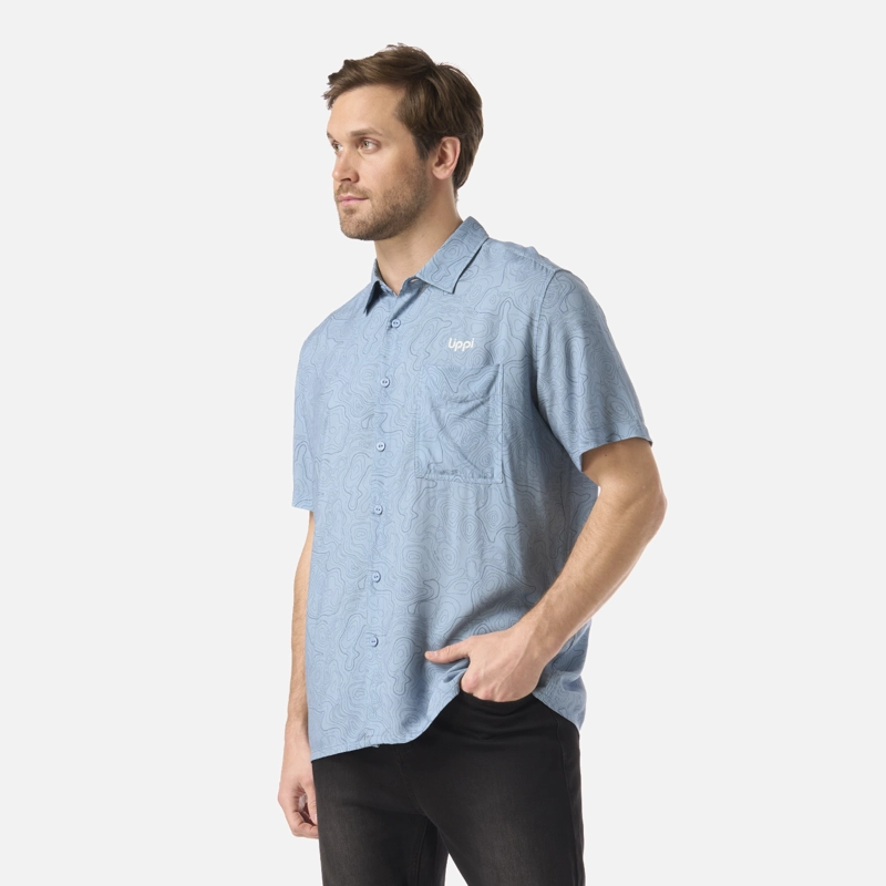 CAMISA HOMBRE SEASIDE SHORT SLEEVE SHIRT PRINT AZUL PIEDRA LIPPI V26 - 2