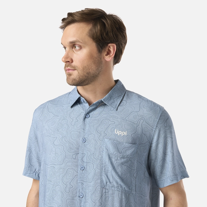 CAMISA HOMBRE SEASIDE SHORT SLEEVE SHIRT PRINT AZUL PIEDRA LIPPI V26 - 4
