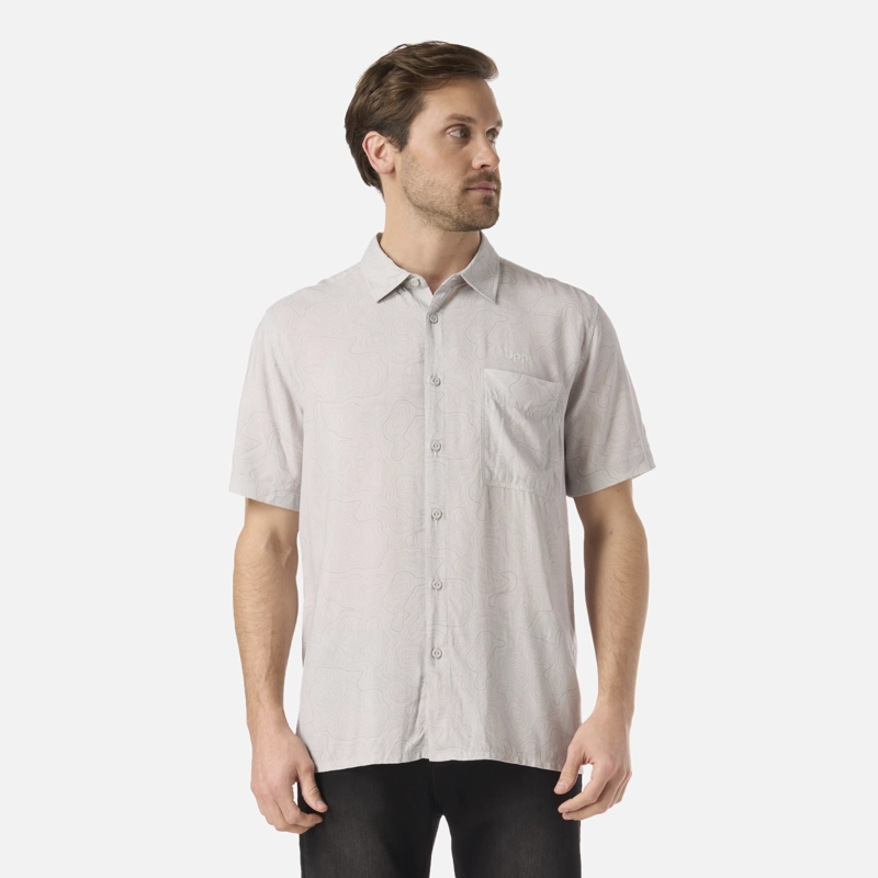 CAMISA HOMBRE SEASIDE SHORT SLEEVE SHIRT PRINT GRIS CLARO LIPPI V26 - 1