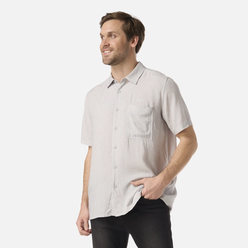CAMISA HOMBRE SEASIDE SHORT SLEEVE SHIRT PRINT GRIS CLARO LIPPI V26 - 2