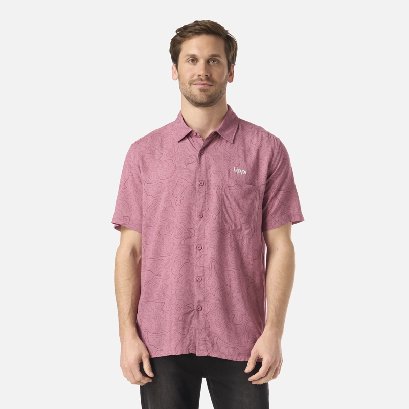 CAMISA HOMBRE SEASIDE SHORT SLEEVE SHIRT PRINT ROSA OSCURO LIPPI V26 - 1