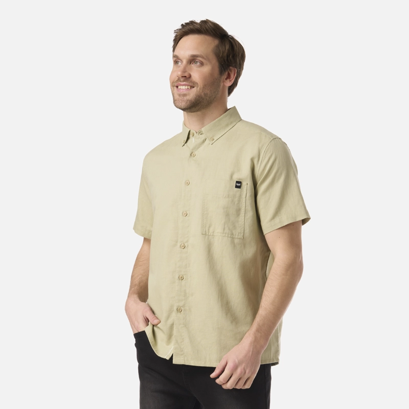 CAMISA HOMBRE TERRAIN LINEN SHIRT VERDE OLIVA LIPPI V26 - 2