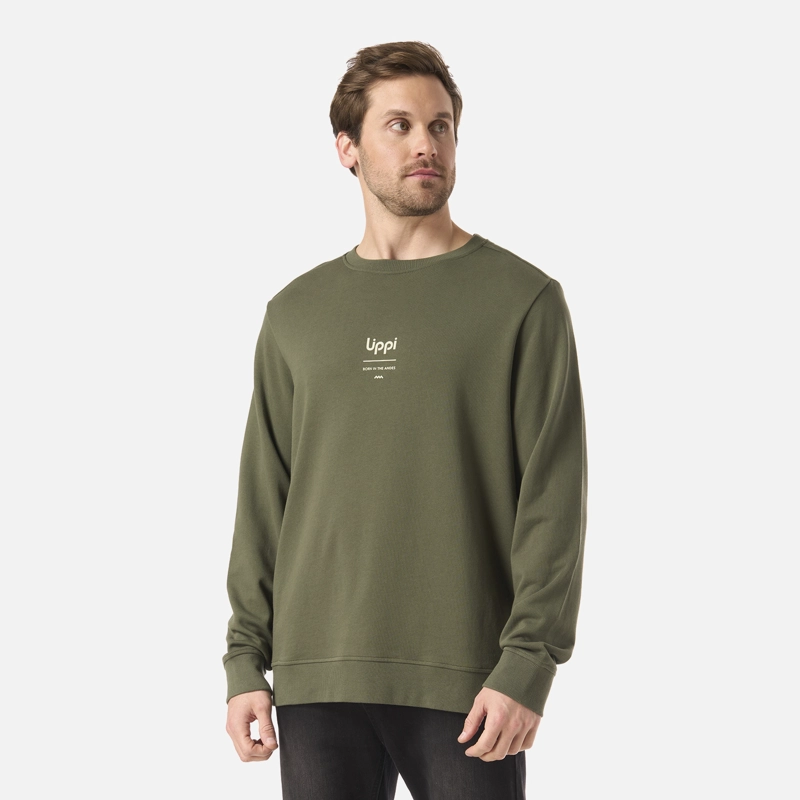 POLERON HOMBRE ULMO MID POINT CREWNECK SWEATSHIRT VERDE MUSGO LIPPI - 2
