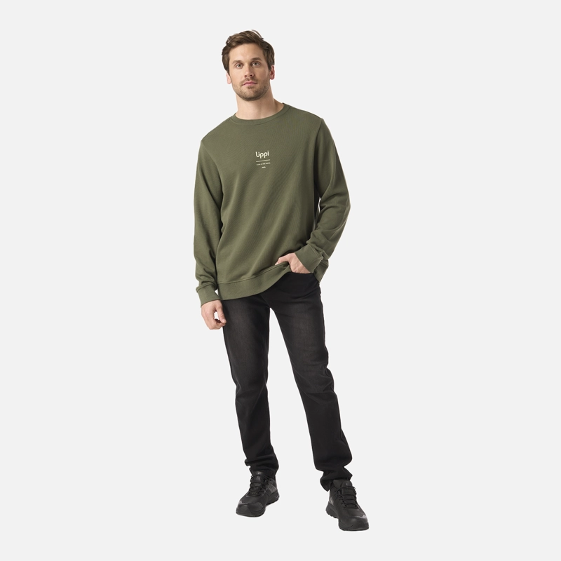 POLERON HOMBRE ULMO MID POINT CREWNECK SWEATSHIRT VERDE MUSGO LIPPI - 5