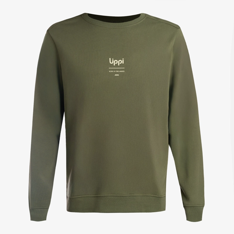 POLERON HOMBRE ULMO MID POINT CREWNECK SWEATSHIRT VERDE MUSGO LIPPI - 6