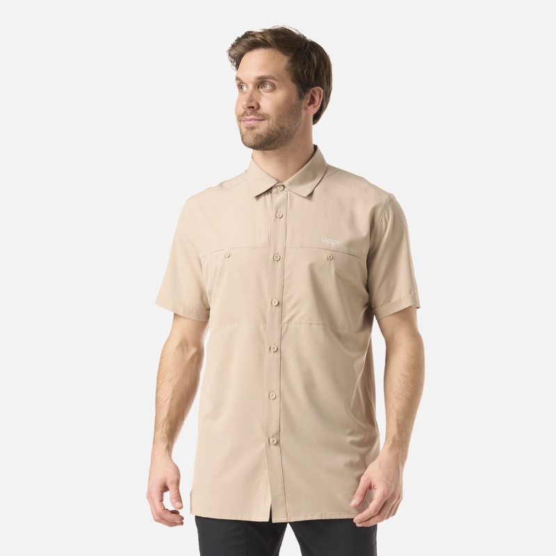 CAMISA HOMBRE WALLACE SHORT SLEEVE Q-DRY SHIRT BEIGE LIPPI V26 - 1