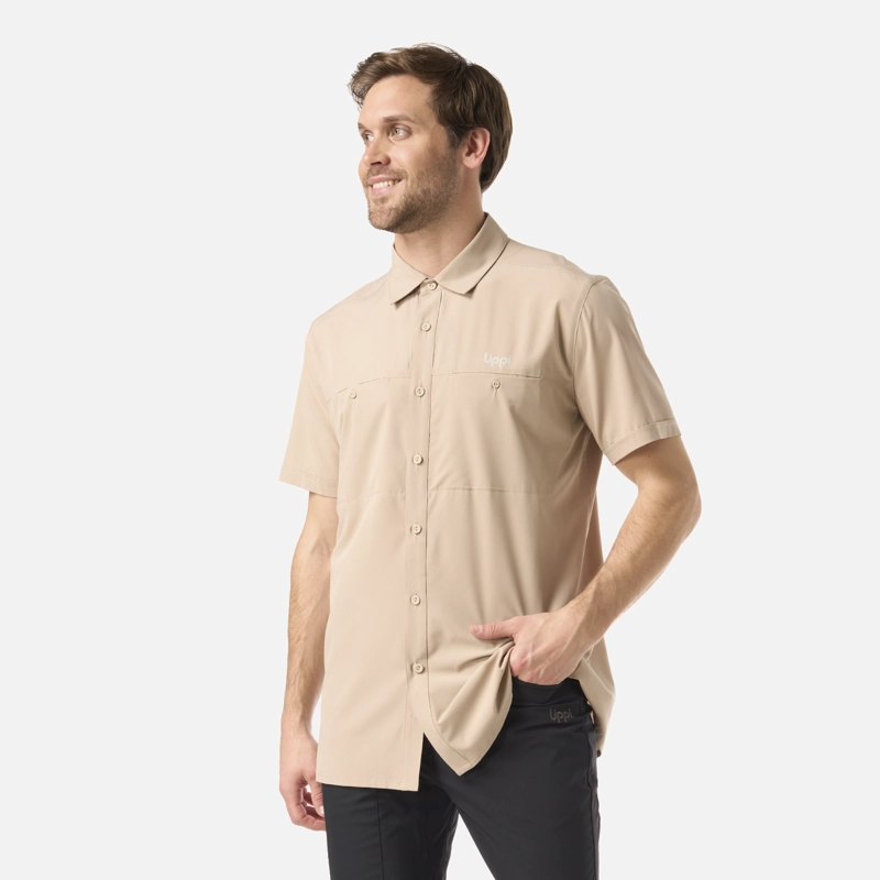 CAMISA HOMBRE WALLACE SHORT SLEEVE Q-DRY SHIRT BEIGE LIPPI V26 - 2