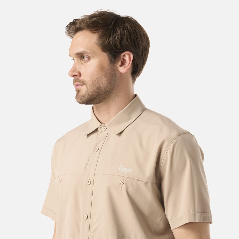 CAMISA HOMBRE WALLACE SHORT SLEEVE Q-DRY SHIRT BEIGE LIPPI V26 - 4