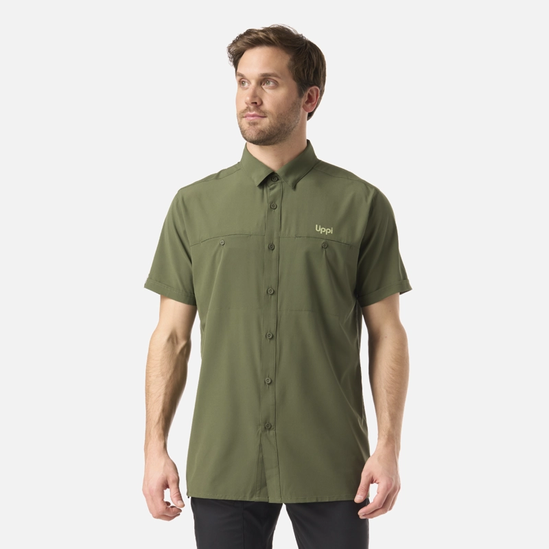 CAMISA HOMBRE WALLACE SHORT SLEEVE Q-DRY SHIRT VERDE MUSGO LIPPI V26 - 1