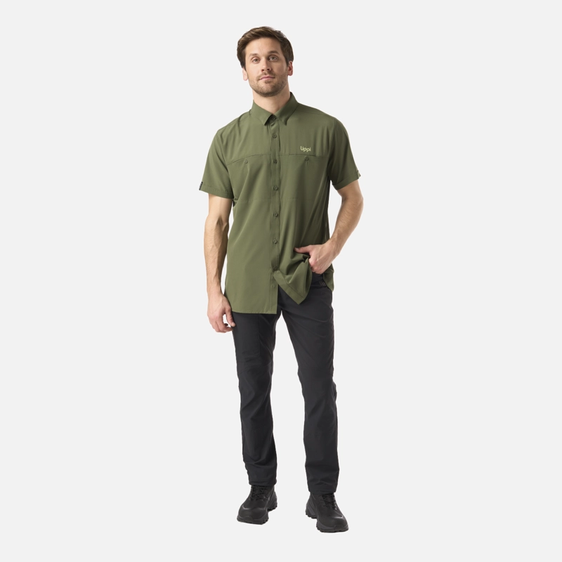 CAMISA HOMBRE WALLACE SHORT SLEEVE Q-DRY SHIRT VERDE MUSGO LIPPI V26 - 5