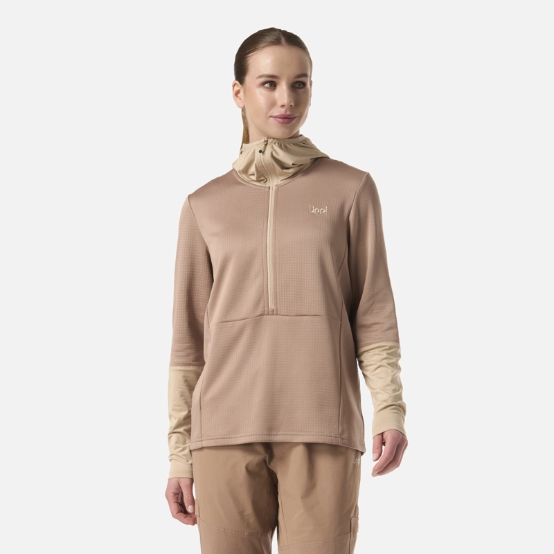 POLERON MUJER MAESTRI NANO-F 1/4 ZIP HOODY CANELA LIPPI - 1