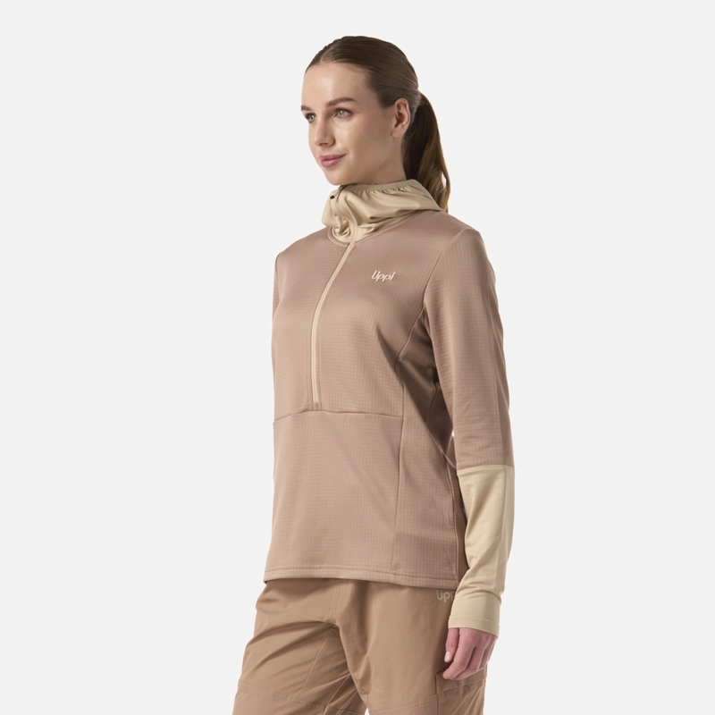 POLERON MUJER MAESTRI NANO-F 1/4 ZIP HOODY CANELA LIPPI - 2