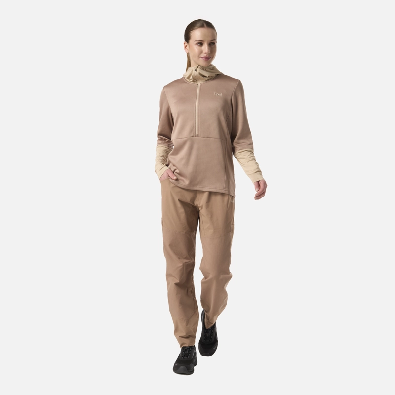 POLERON MUJER MAESTRI NANO-F 1/4 ZIP HOODY CANELA LIPPI - 5