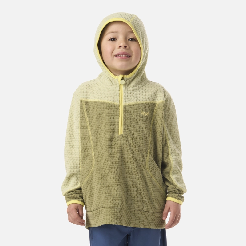 POLERON NIÑO SALTAMONTES NANO-F 1/4 ZIP HOODY VERDE LIPPI V26 - 1