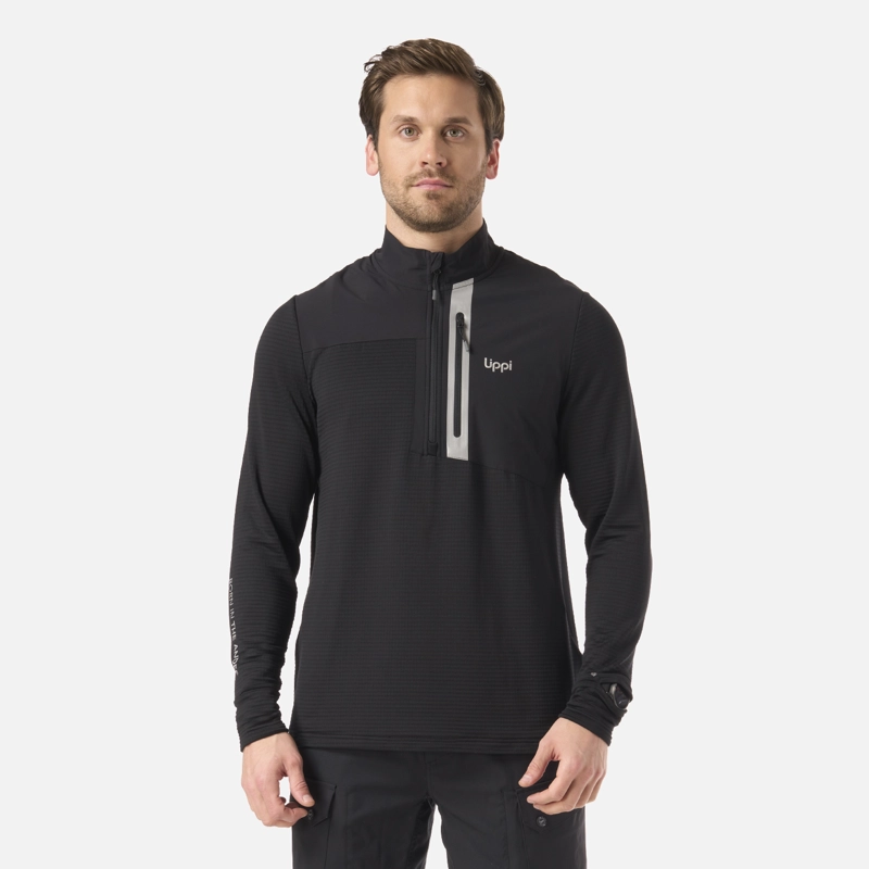 POLERON HOMBRE KAROVA NANO-F 1/4 ZIP NEGRO LIPPI V26 - 1
