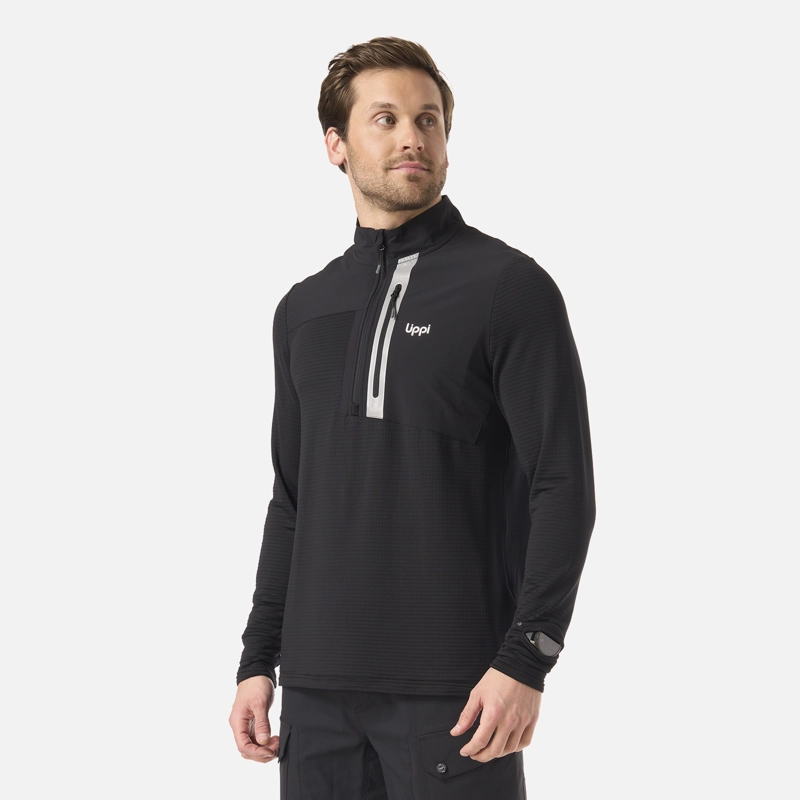 POLERON HOMBRE KAROVA NANO-F 1/4 ZIP NEGRO LIPPI V26 - 2