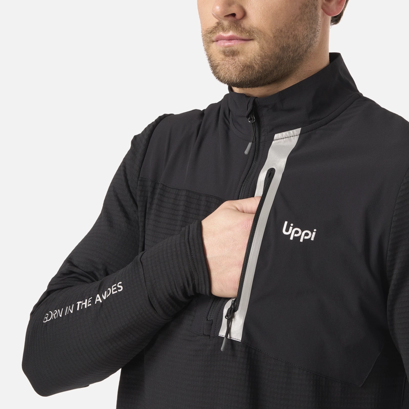 POLERON HOMBRE KAROVA NANO-F 1/4 ZIP NEGRO LIPPI V26 - 4